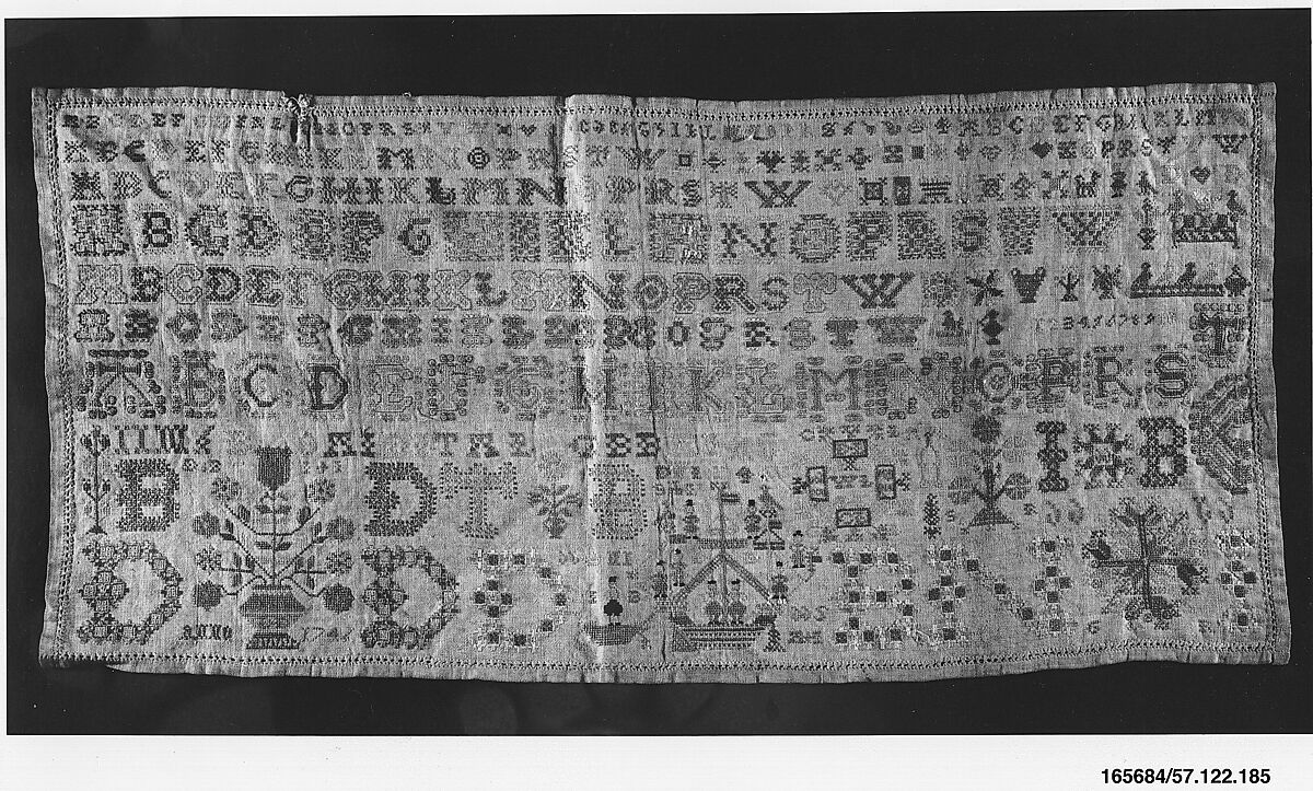 Sampler, Silk on linen, Dutch 