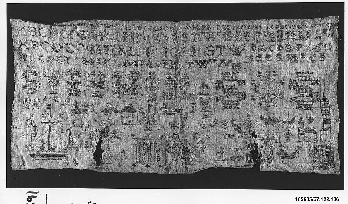 Sampler, Silk on linen, Dutch