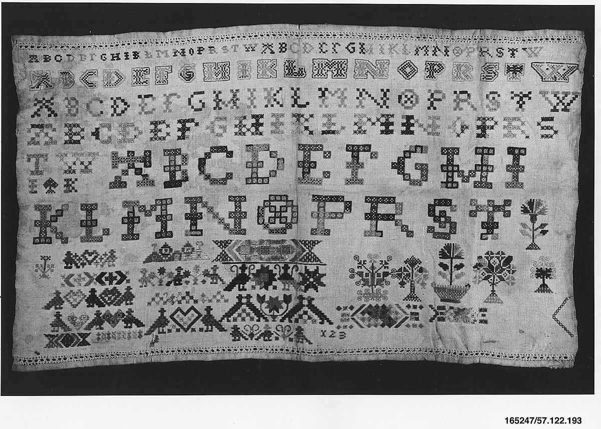 Sampler, Silk on linen, Dutch 