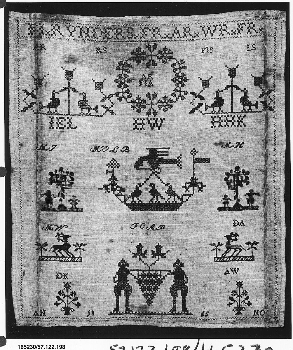 Sampler, Silk and cotton, Dutch 