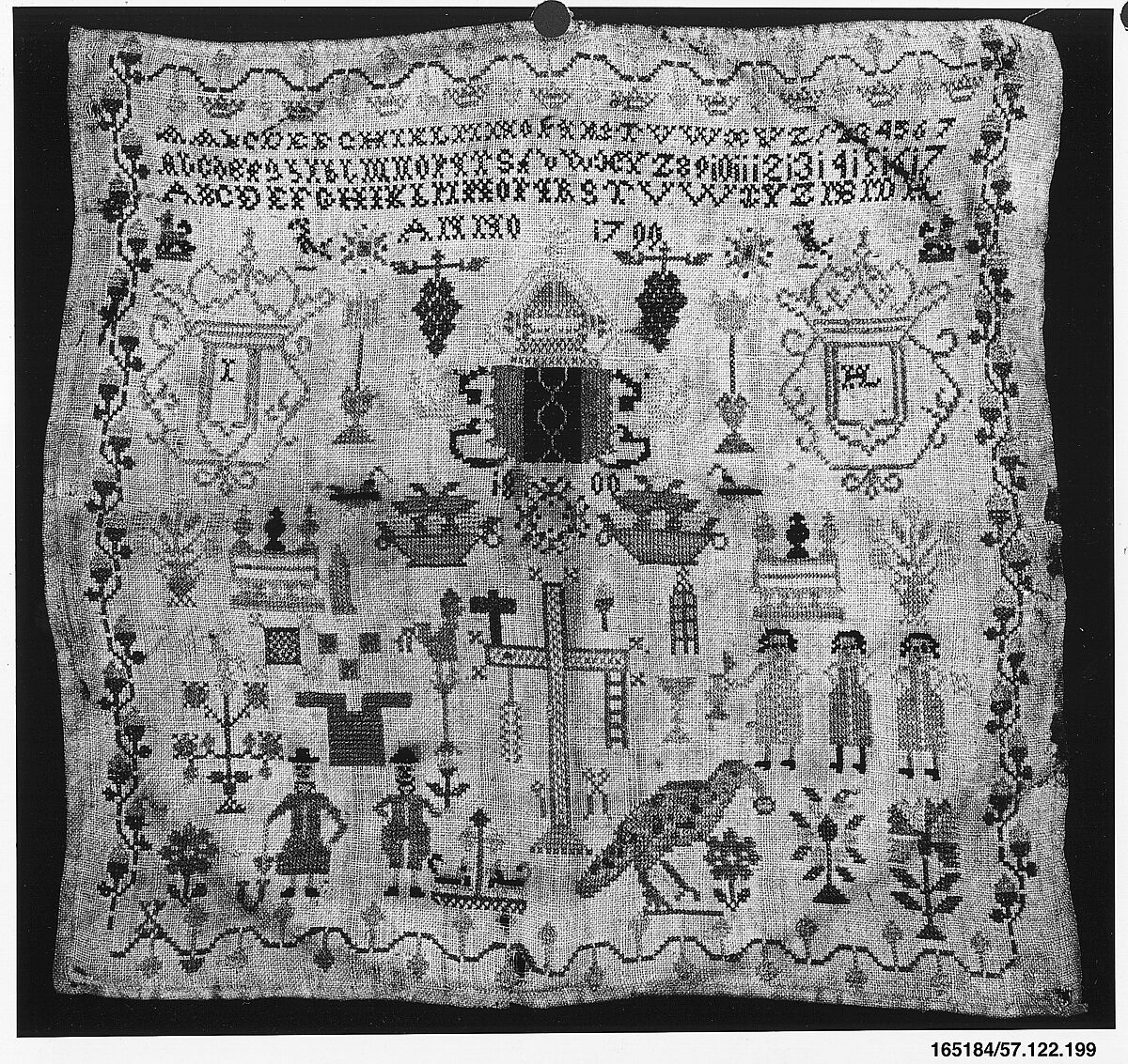 Sampler, Silk on linen, Dutch 