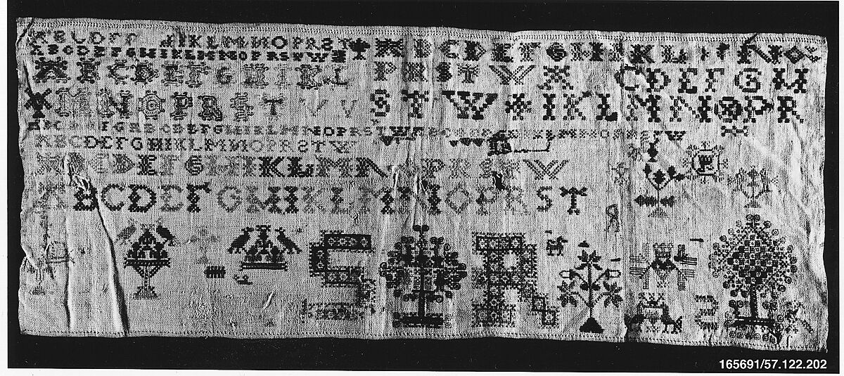 Sampler, Silk on linen, Dutch 