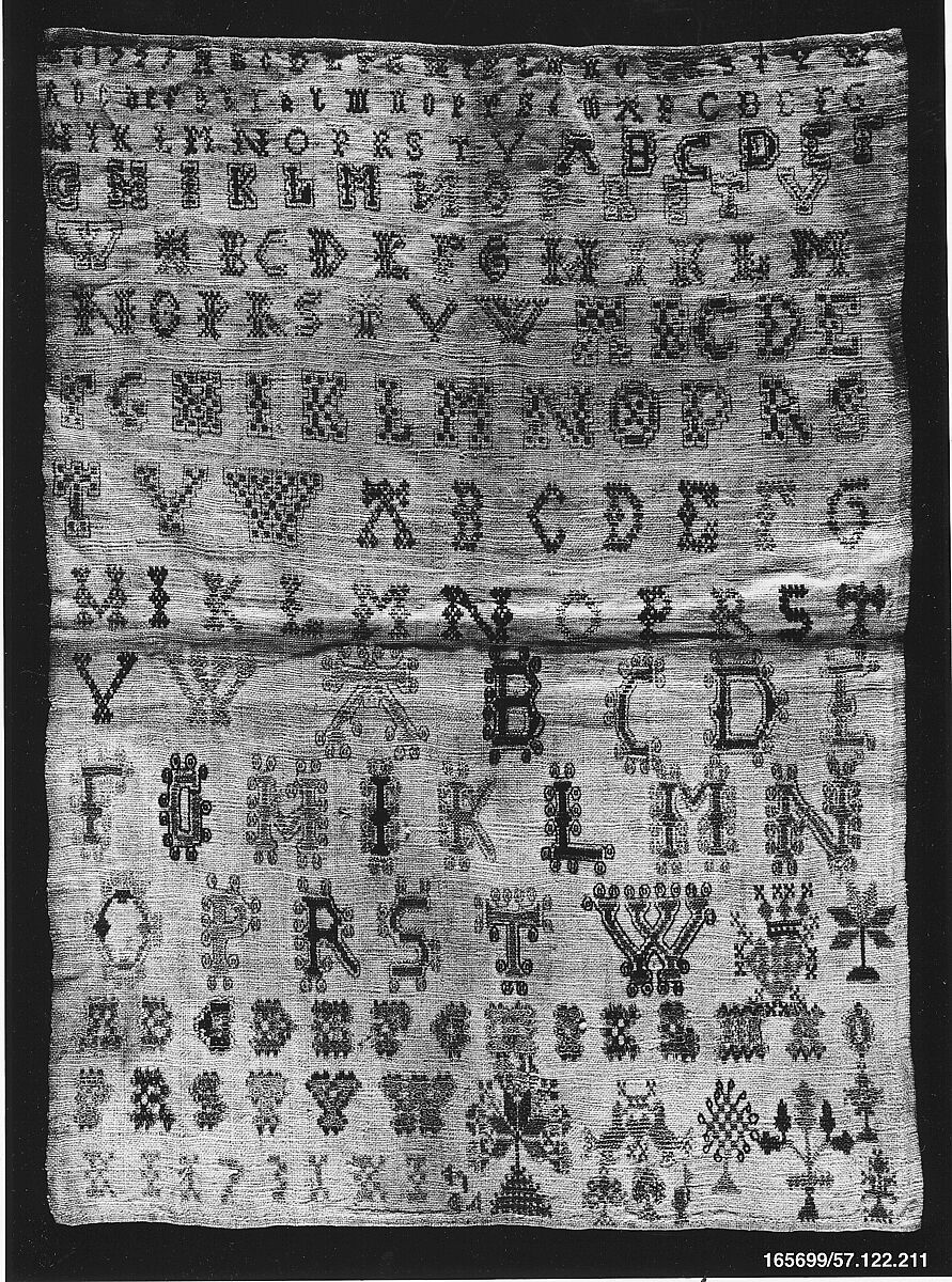 Sampler, Silk on linen, Dutch 