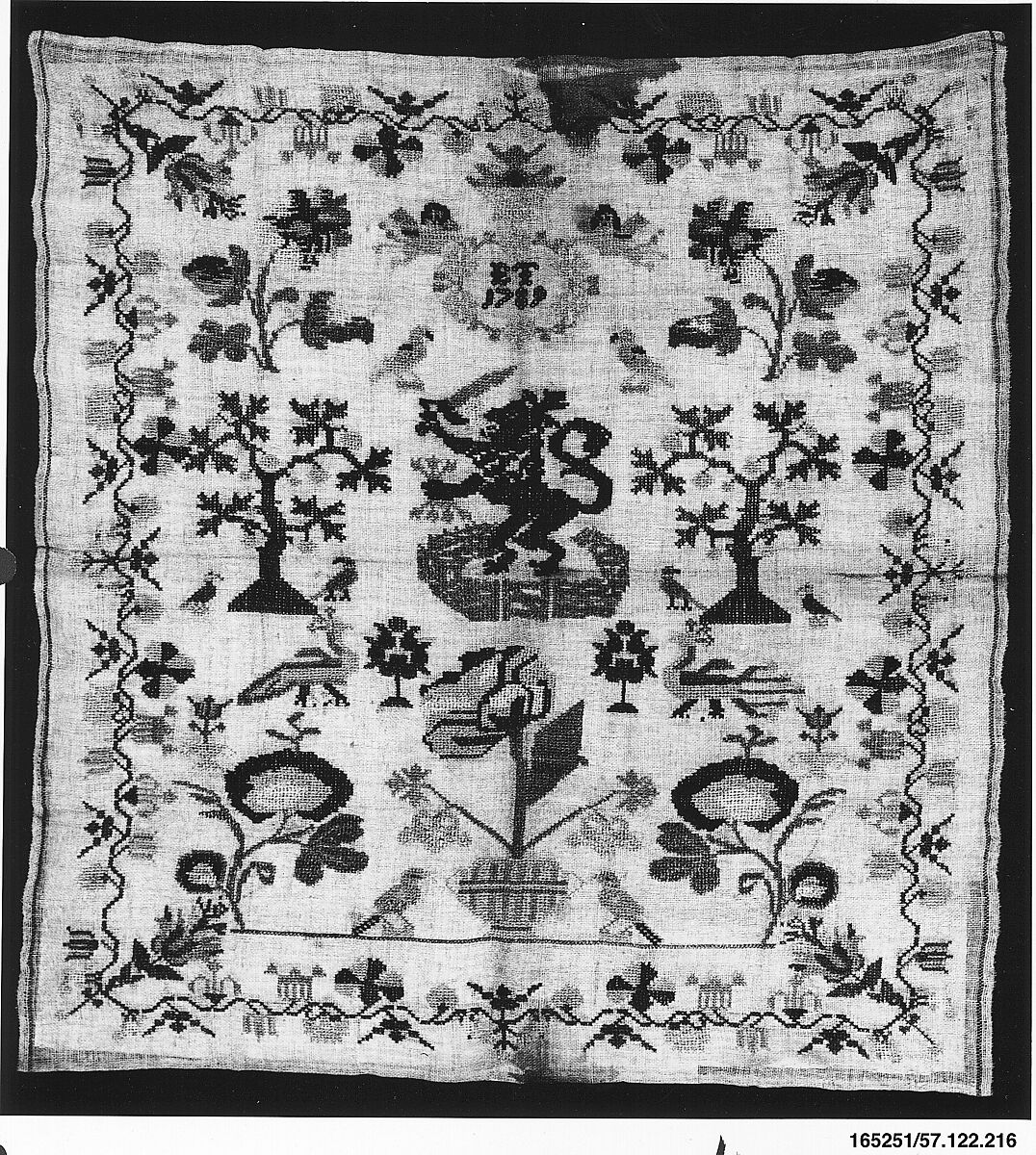 Sampler, Silk on canvas, Dutch 