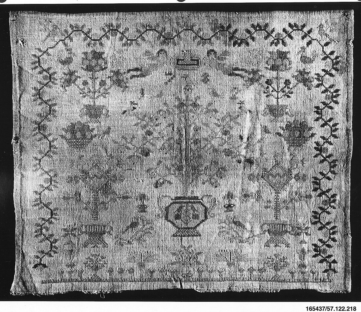 Sampler, Silk on cotton, Dutch 