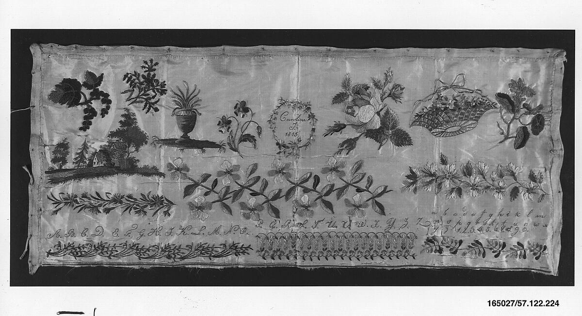 Sampler, Silk on silk, Austrian 