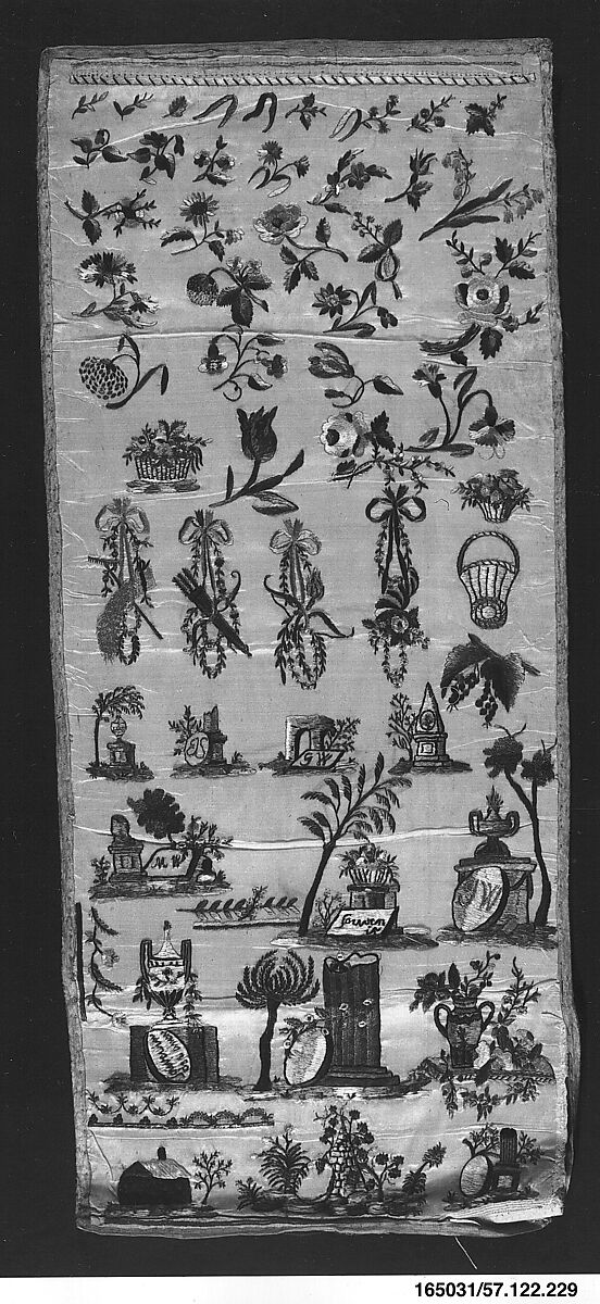 Sampler, Silk on silk, Austrian 