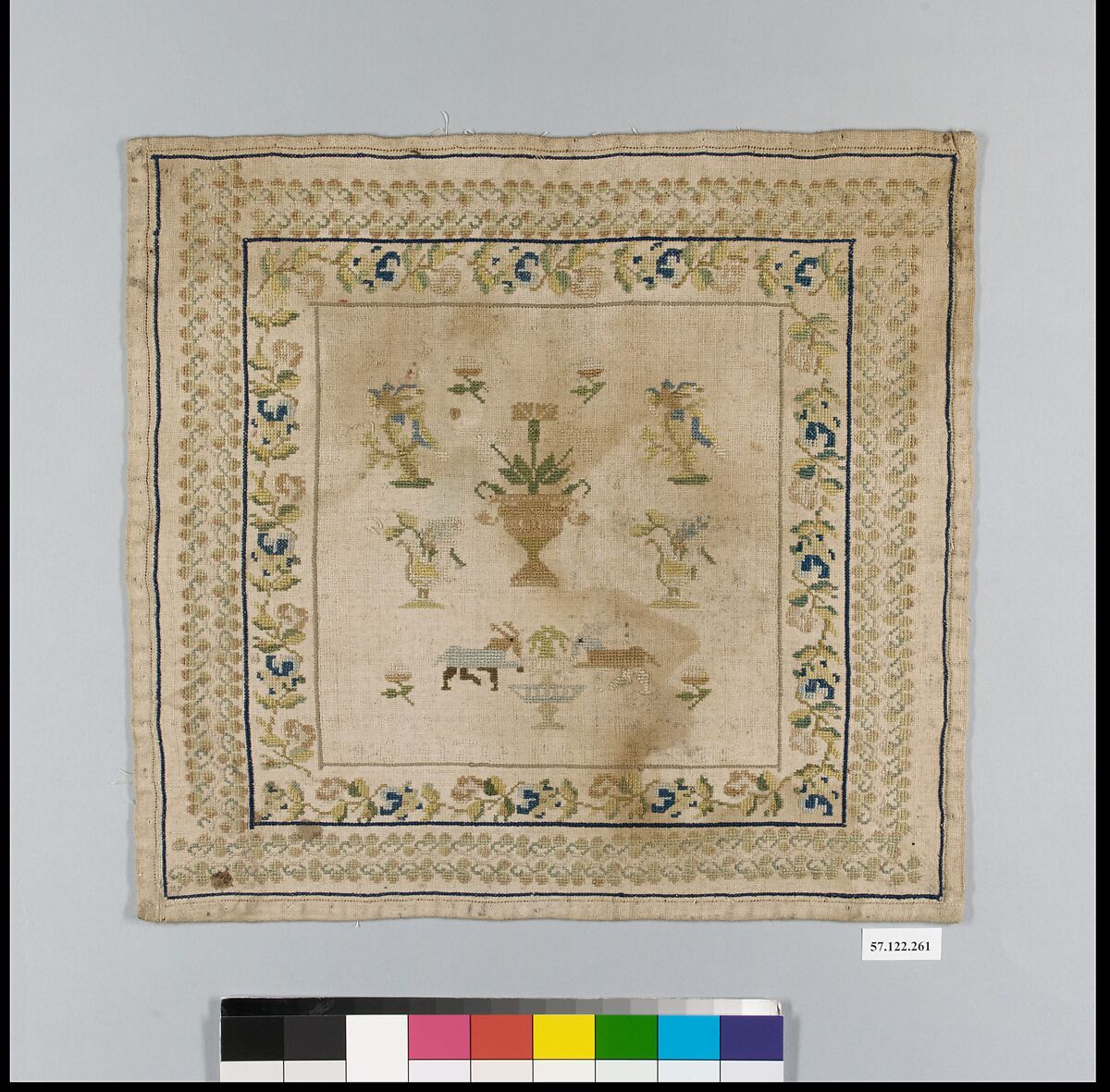 Sampler, Silk on linen, Spanish