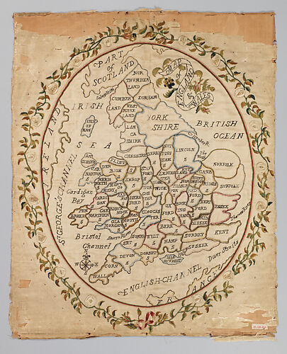 Embroidered map sampler