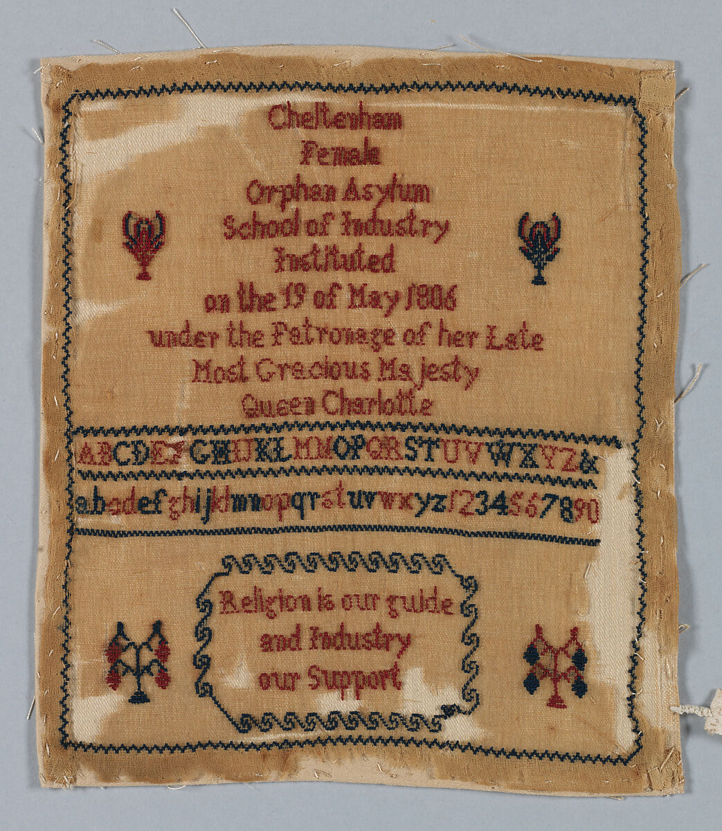 Orphan sampler British The Metropolitan Museum of Art