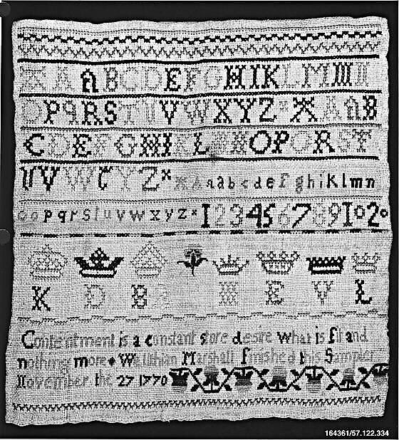 Sampler, Silk on linen , English or Scottish