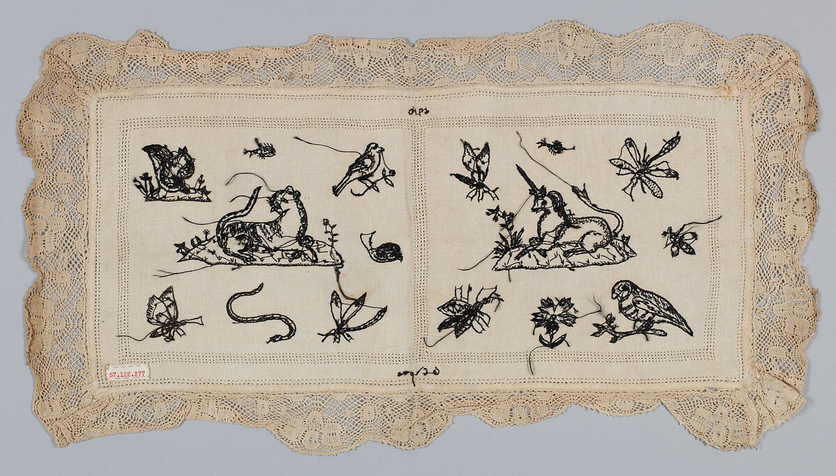 Sampler, Silk on linen, British