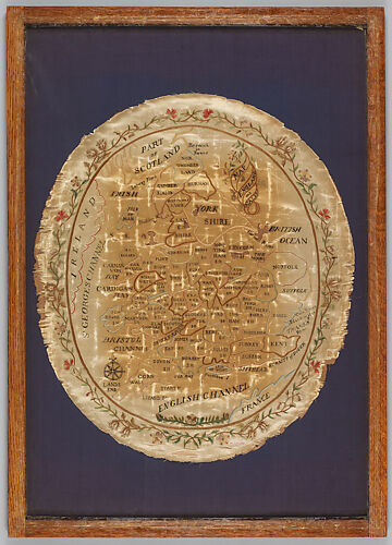 Embroidered map sampler