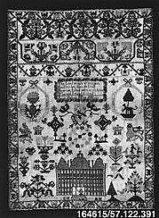 Sampler, Silk on wool, Scottish, Linlithgow