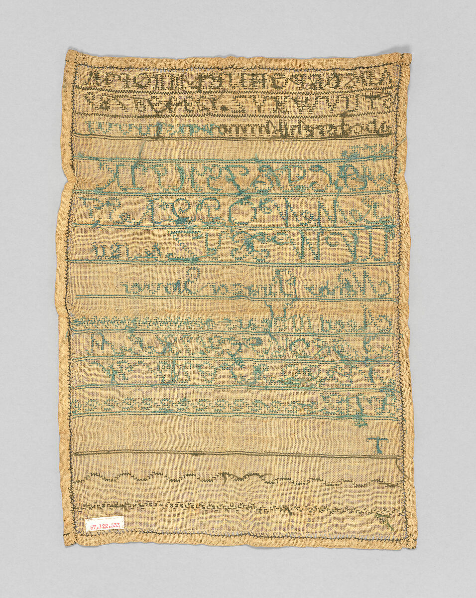 Sampler, Silk on wool , Scottish