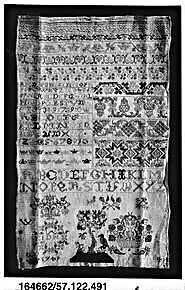 Sampler, Silk on linen, German 