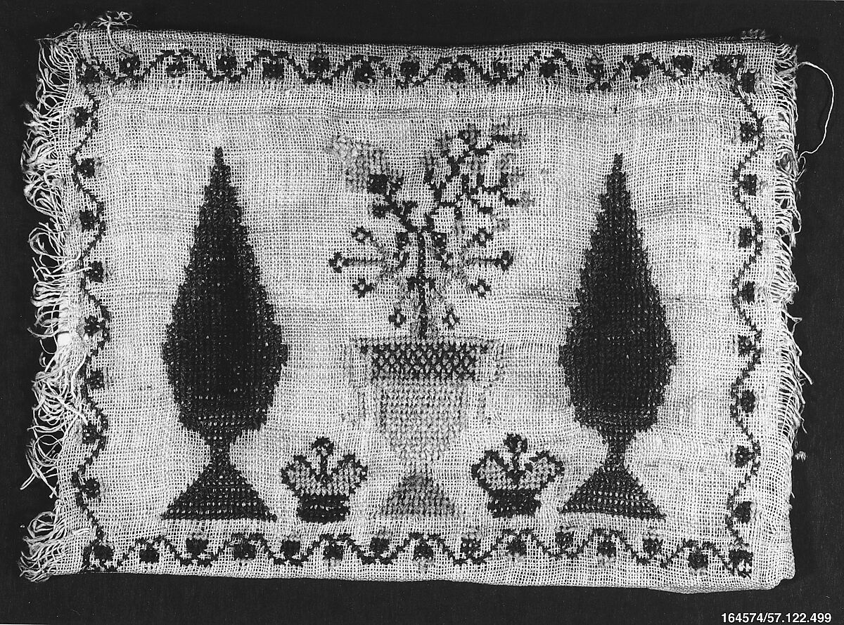 Sampler, Wool on linen canvas, German 