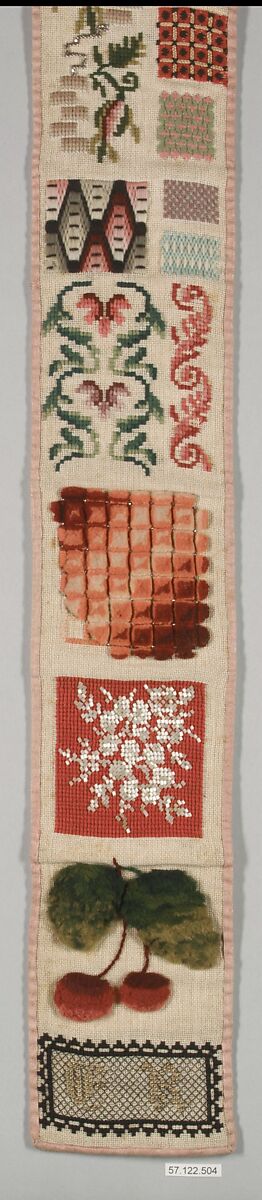 Sampler, Wool on canvas, probably Dutch 