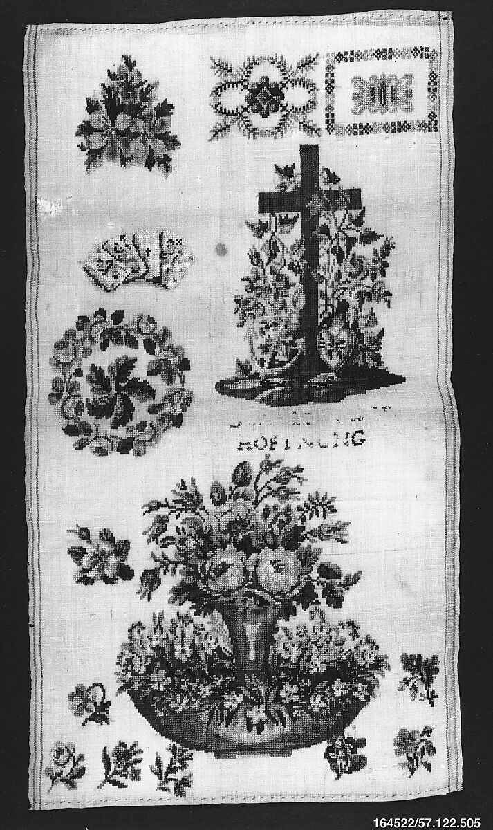 Sampler, Silk on wool canvas, German 