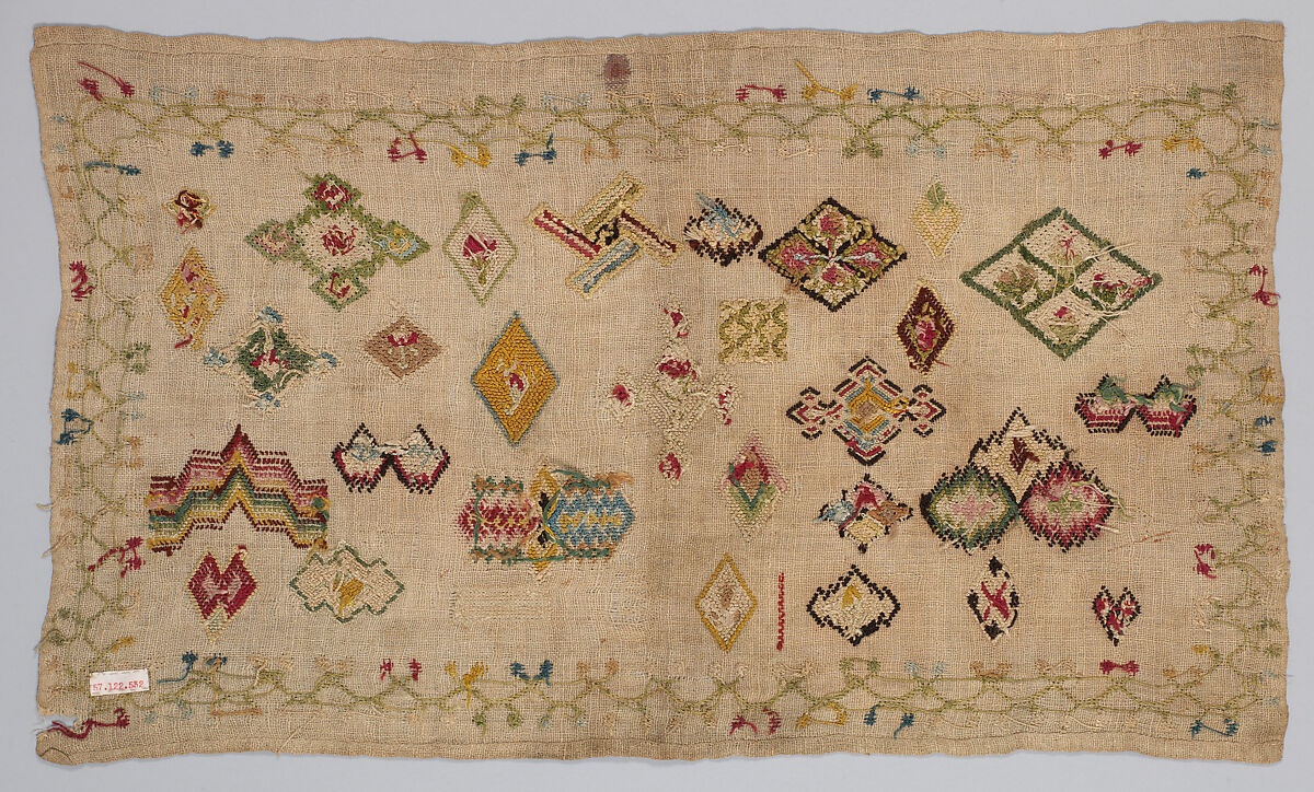 Sampler, Silk on linen canvas, British