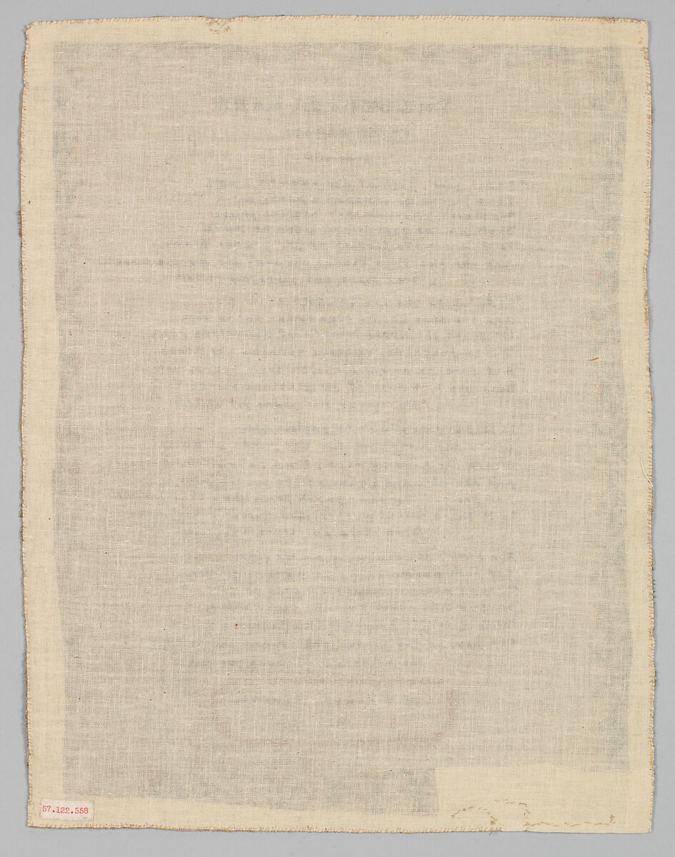 Sampler, Silk on wool canvas, British
