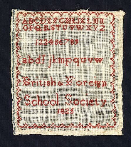 Sampler made at the British and Foreign School Society