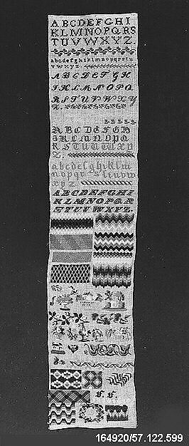 Sampler, Wool on canvas, German