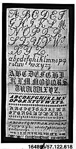 Sampler, Silk on wool canvas, German