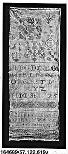 Sampler, Silk on linen, German 