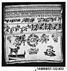 Sampler, Silk on wool canvas, German