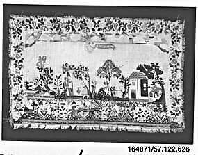 Sampler, Silk on cotton, German 