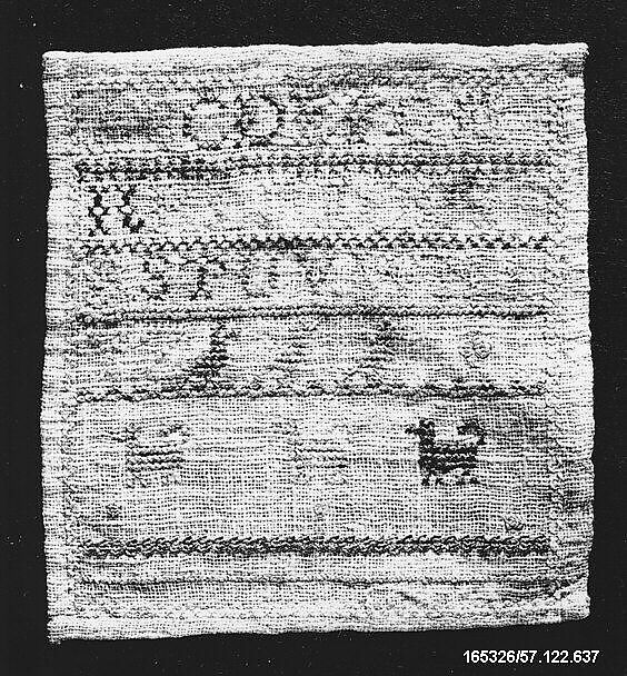 Sampler, Silk on cotton, German 