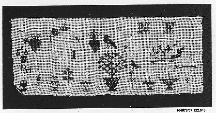 Sampler, Wool on canvas, German 