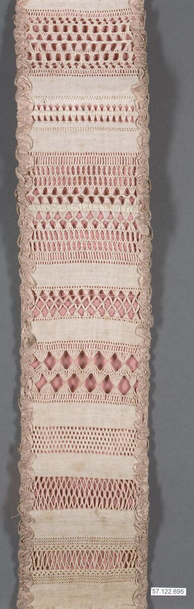 Sampler, Drawnwork, linen and silk, German
