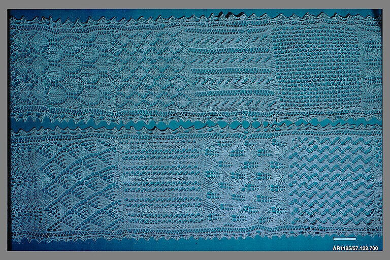 Sampler, Cotton, embroidered net; silk, German 