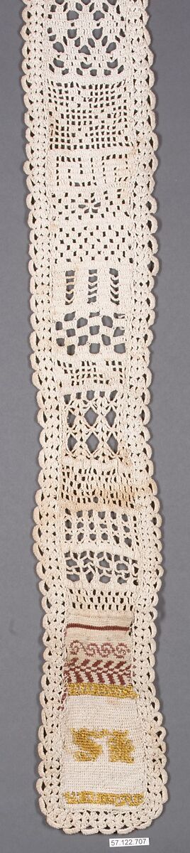 Sampler, Cotton, crochet, German