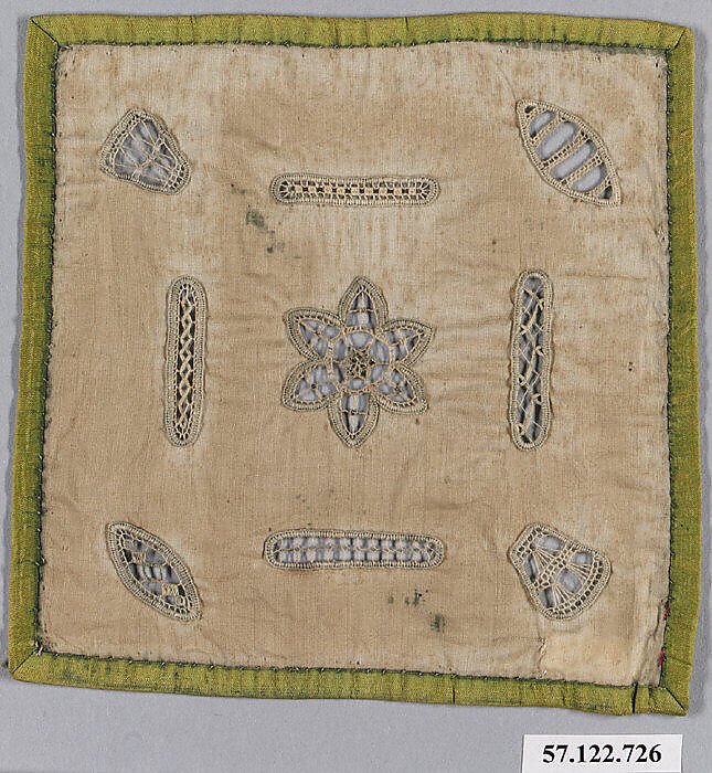 Sampler, Linen, needle lace, German 