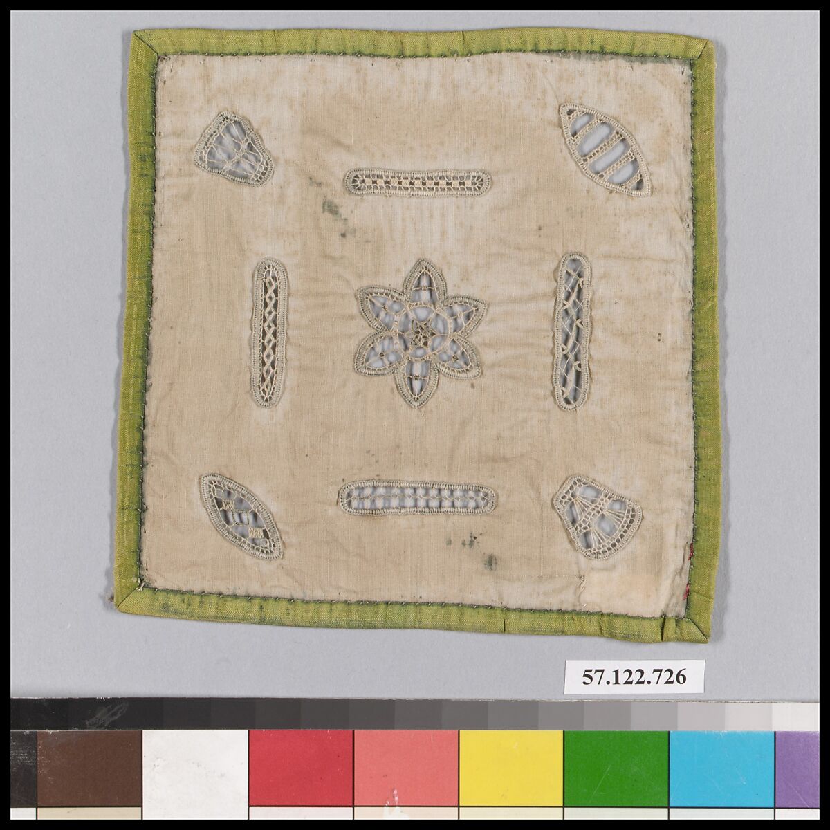 Sampler, Linen, needle lace, German