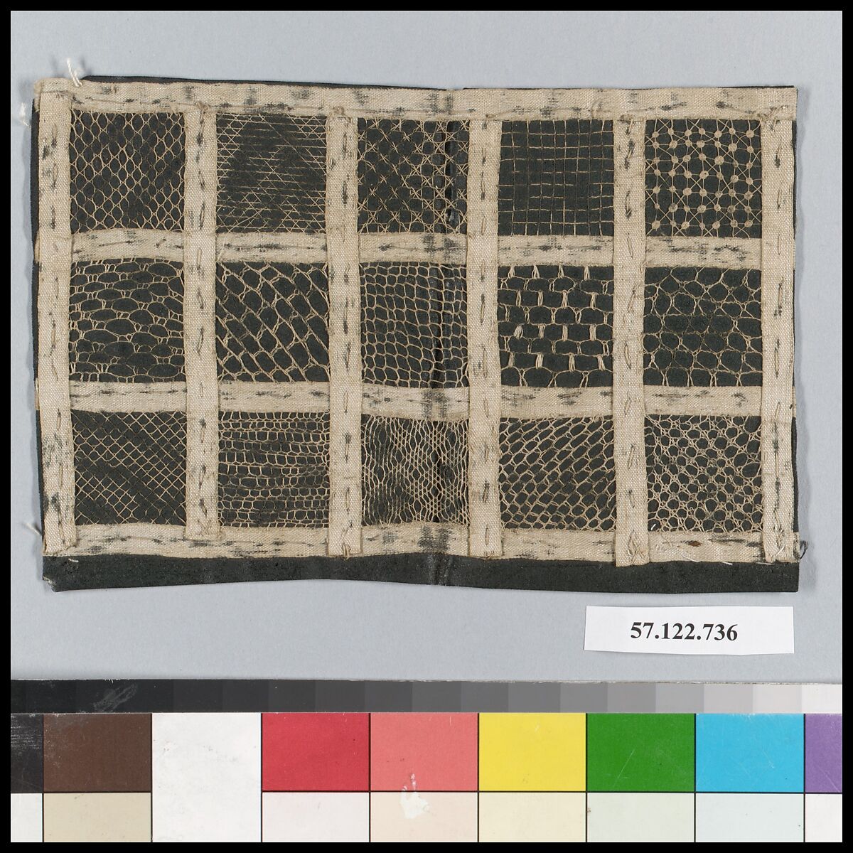 Sampler, Linen, needle lace, German