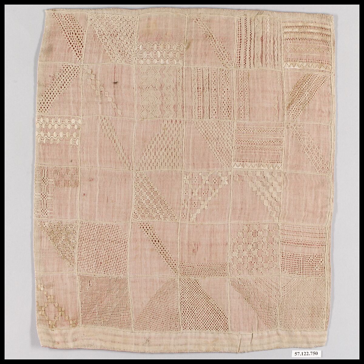 Sampler, Drawnwork, needle lace, embroidery, linen, Spanish