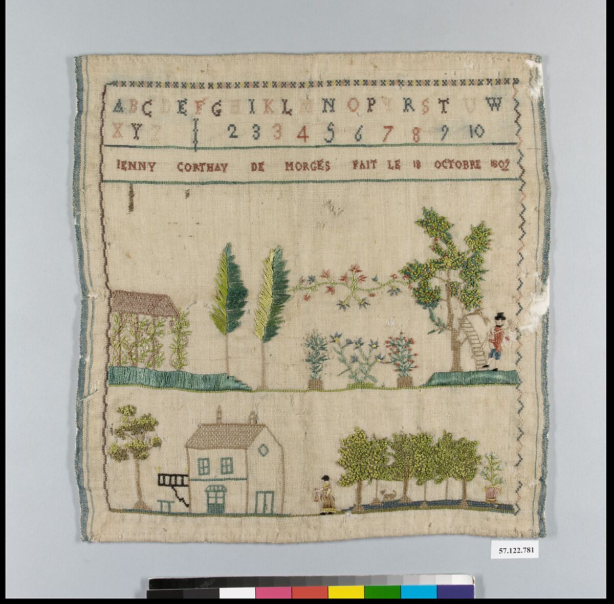 Sampler, Silk on wool, Swiss