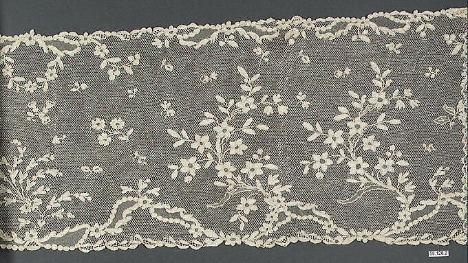 Scarf, Needle lace, point d'Argentan, French 