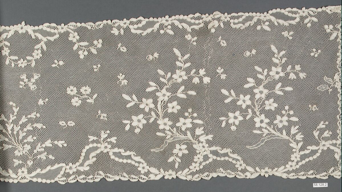 Scarf, Needle lace, point d'Argentan, French