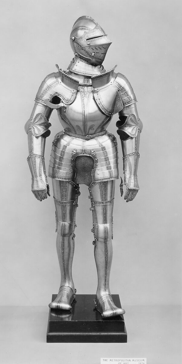 Armor for Man and Horse Presumably Made for Baron Pankraz von Freyberg (1508–1565), Wolfgang Grosschedel (German, Landshut, active ca. 1517–62), Steel; leather, copper alloy, textile, German, Landshut