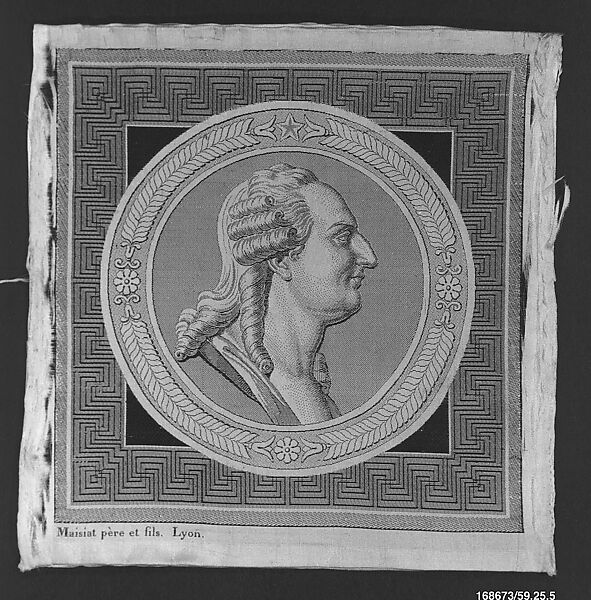 Woven silk portrait of Louis XVI, Maisiat Père et Fils, Silk, French, Lyons