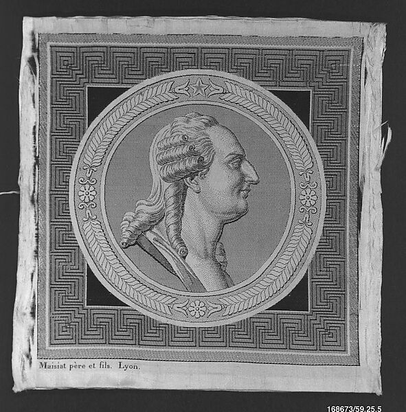 Woven silk portrait of Louis XVI, Maisiat Père et Fils, Silk, French, Lyons 