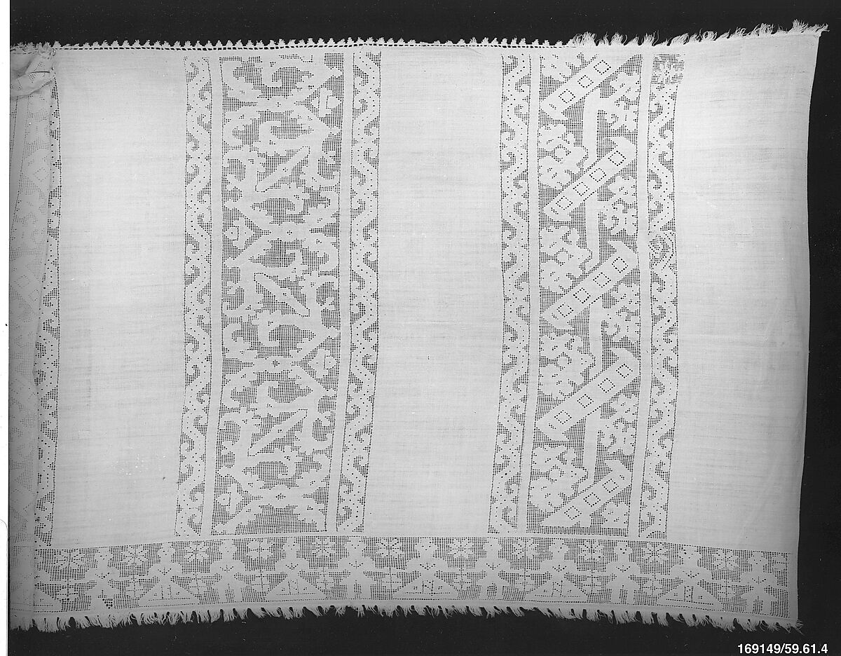 Cover, Drawnwork, linen, Italian 