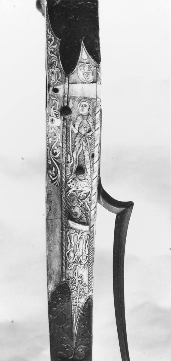 Crossbow of Matthias Corvinus, King of Hungary (reigned 1458–1490), Wood, horn, animal sinew, staghorn, birch bark, iron alloy, Central or Eastern European, possibly Vienna