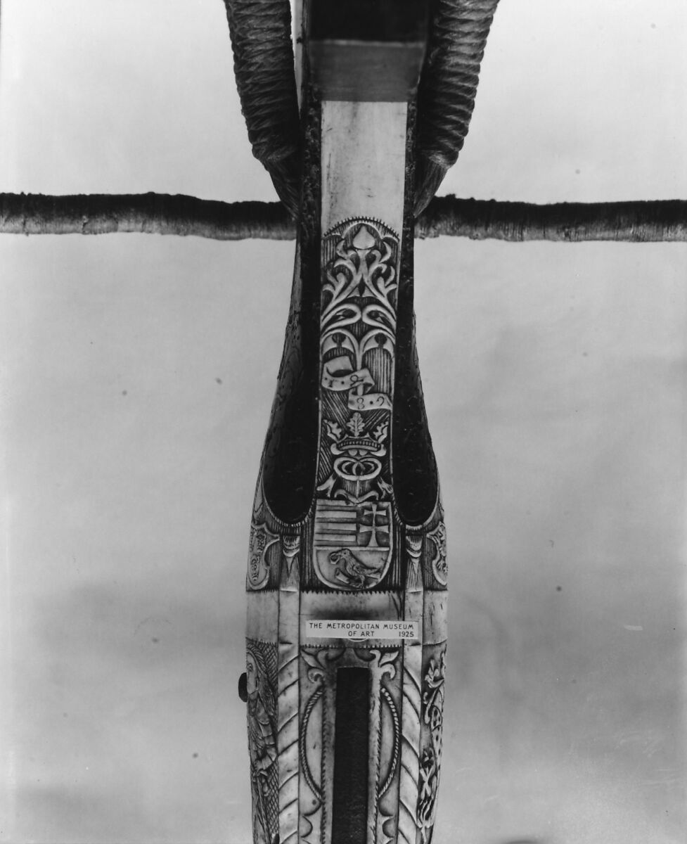 Crossbow of Matthias Corvinus, King of Hungary (reigned 1458–1490), Wood, horn, animal sinew, staghorn, birch bark, iron alloy, Central or Eastern European, possibly Vienna