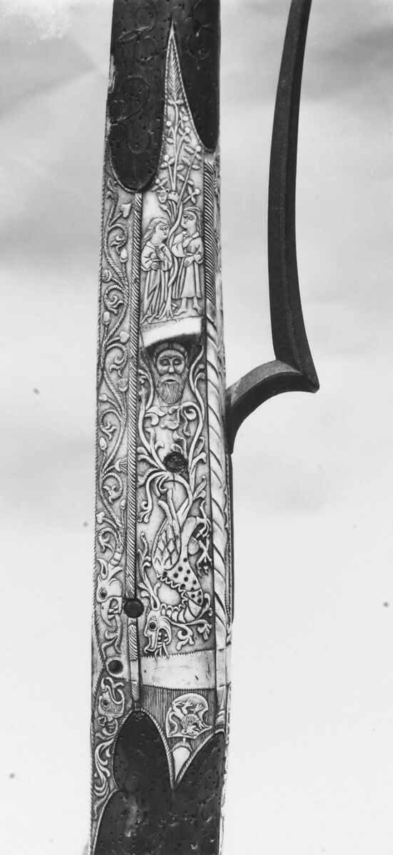 Crossbow of Matthias Corvinus, King of Hungary (reigned 1458–1490), Wood, horn, animal sinew, staghorn, birch bark, iron alloy, Central or Eastern European, possibly Vienna